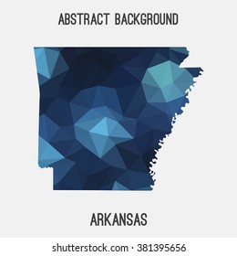 Arkansas state map in geometric polygonal style.Abstract tessellation,modern design background. Vector illustration EPS8