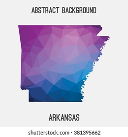 Arkansas state map in geometric polygonal style.Abstract tessellation,modern design background. Vector illustration EPS8