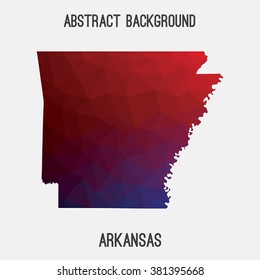 Arkansas state map in geometric polygonal style.Abstract tessellation,modern design background. Vector illustration EPS8