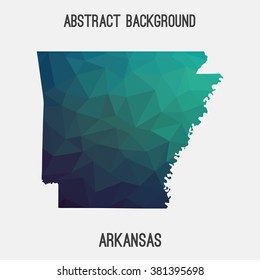 Arkansas state map in geometric polygonal style.Abstract tessellation,modern design background. Vector illustration EPS8
