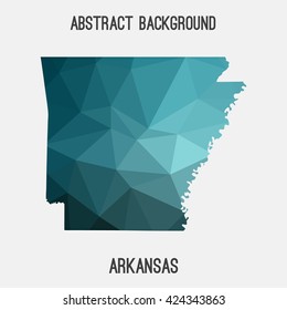 Arkansas state map in geometric polygonal style.Abstract tessellation,modern design background. Vector illustration EPS8