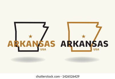 Arkansas State Map logo design concept, Vector EPS 10. 