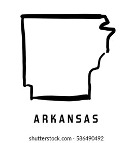 Arkansas state map outline - smooth simplified US state shape map vector.