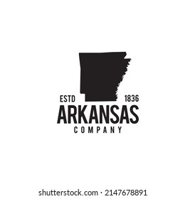 Arkansas state map outline vector logo design