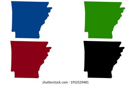 Arkansas state map silhouette design in the United States of America on white background