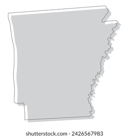 Arkansas state map. Map of the US state of Arkansas.