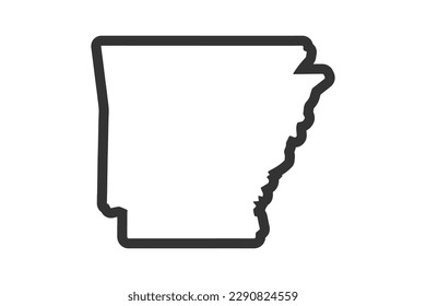 Arkansas state map. US state map. Arkansas outline symbol. Vector illustration