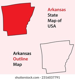 Arkansas state map of usa