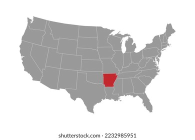 Arkansas state map. Vector illustration.