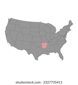 Arkansas state map. Vector illustration.