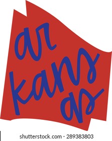 Arkansas State Outline and Hand-lettering