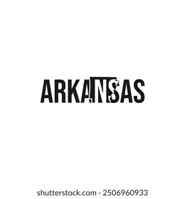 arkansas state symbol, map icon with vector silhouette