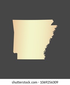 Arkansas state of USA map vector outline illustration in gray background. Highly detailed map of Arkansas state of United States of America in a creative graphic design