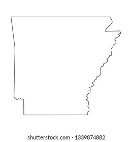 Arkansas, state of USA - solid black outline map of country area. Simple flat vector illustration.