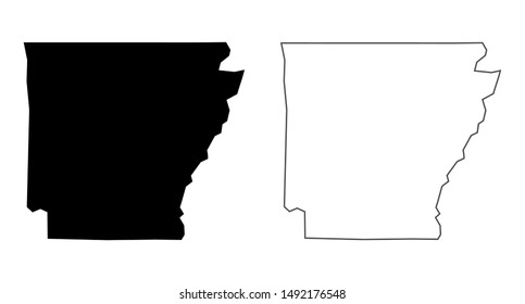 Arkansas state vector map - Blank Arkansas US State vector blank solid black and outline isolated on white background