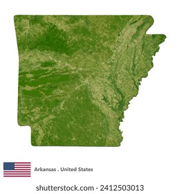 Arkansas, States of America Topographic Map (EPS)