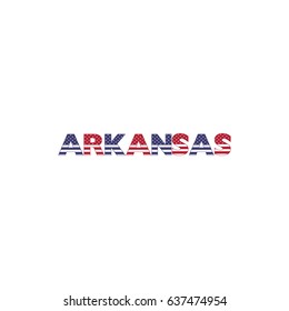 Arkansas text Colorful Letters Vector Illustration

