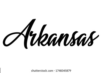 Arkansas, text design. Vector calligraphy. Typography poster. Usable as background