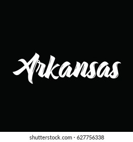 arkansas, text design. Vector calligraphy. Typography poster. Usable as background.