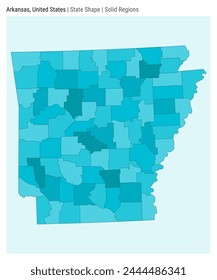 Arkansas, United States. Simple vector map. State shape. Solid Regions style. Border of Arkansas. Vector illustration. svg