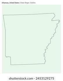 Arkansas, United States. Simple vector map. State shape. Outline style. Border of Arkansas. Vector illustration. svg