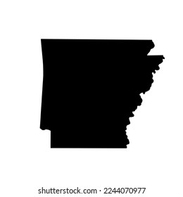 Arkansas US Blank Map Vektorvorlage schwarze schwarze Farbe und Rahmenfarbe einzeln auf weißem Hintergrund. leicht zu bearbeiten