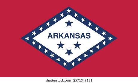 Arkansas US State Flag Vector Illustration