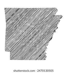 Arkansas US state thread map line vector illustration