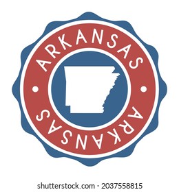 Arkansas, USA Badge Map Vector Seal Vector Sign. National Symbol Country Stamp Design Icon Label. 