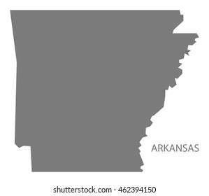 Arkansas USA Map in grey