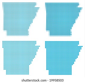 Arkansas (USA) map mosaic set. Isolated on white background.