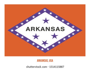 Arkansas (USA State) Flag Vector Illustration on White Background. Flag of the United States of America.