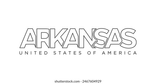 Arkansas, USA typography slogan design. America logo with graphic city lettering for print and web.