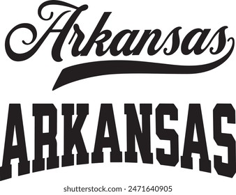 Arkansas USA Word Vector Illustration