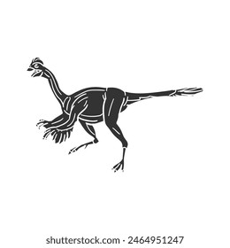 Arkansaurus Fridayi Icon Silhouette Illustration. Dinosaurs Vector Graphic Pictogram Symbol Clip Art. Doodle Sketch Black Sign.