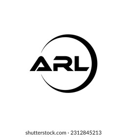 ARL letter logo design in illustration. Vector logo, calligraphy designs for logo, Poster, Invitation, etc.