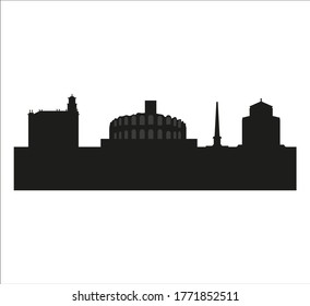 Arles city skyline in France
