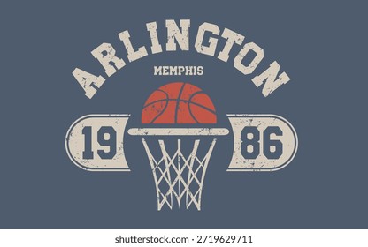 Arlington 1986 basketball artwork development 