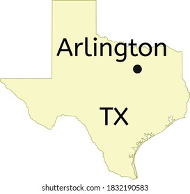 Arlington City Location On Texas Map