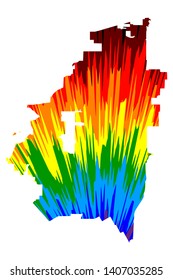 Arlington city (United States of America, USA, U.S., US, United States cities, usa city)- map is designed rainbow abstract colorful pattern, City of Arlington map made of color explosion,
