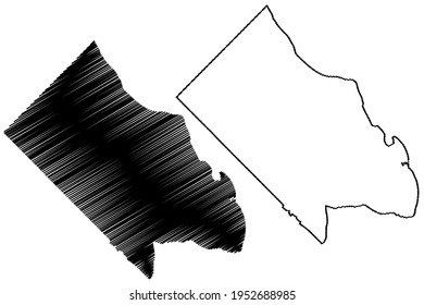Arlington County, Commonwealth of Virginia (U.S. county, United States of America) map vector illustration, scribble sketch Arlington map