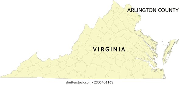 Condado de Arlington y ubicación en el mapa estatal de Virginia