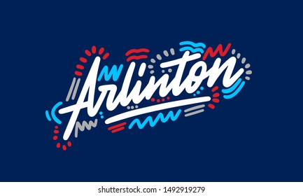 Arlington handwritten city name.Modern Calligraphy Hand Lettering for Printing,background ,logo, for posters, invitations, cards, etc. Typography vector.