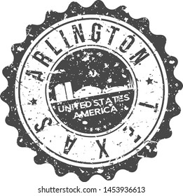 Arlington Texas City Skyline. Silhouette City. Design Vector. Famous Monuments.