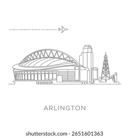 Arlington Texas Skyline Minimalist City.