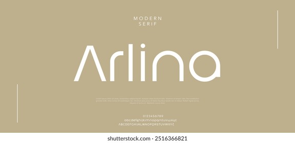 Arlino Minimal luxury font alphabet logo. Typography beauty fashion elegant minimalist serif italic fonts decorative wedding vintage retro logos. vector illustration
