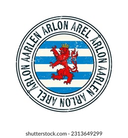 Arlon, Belgium city vector grunge rubber stamp over white background