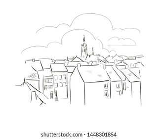 Arlon Belgium Europe vector sketch city illustration line art