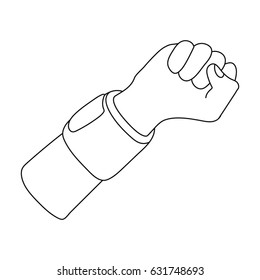Arm with bandage.Basketball single icon in outline style vector symbol stock illustration web.