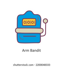 Arm Bandit vector filled outline Icon Design illustration. Gaming Symbol on White background EPS 10 File
